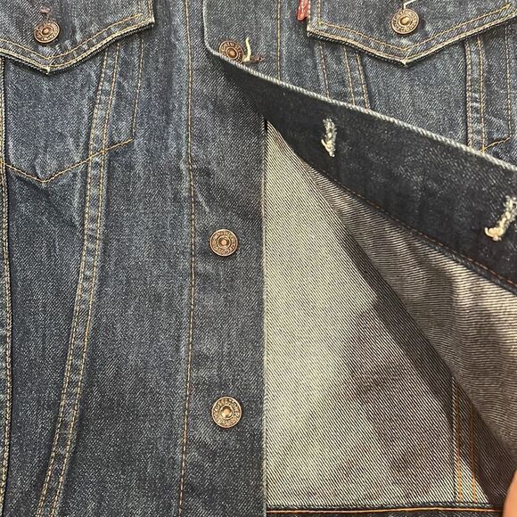 Vintage 80s Levis Denim Jean 70506 0216 Trucker Jacket Size 42 Made in Canada - Picture 5 of 10